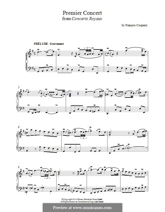 Четыре королевских концерта: Концерт No.1, для фортепиано by Франсуа Куперен