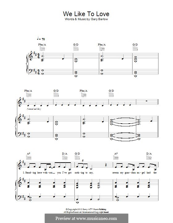 We Like to Love: Для голоса и фортепиано (или гитары) by Gary Barlow
