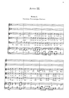 Амфипарнас: Act III, for voices, choir and piano by Орацио Векки