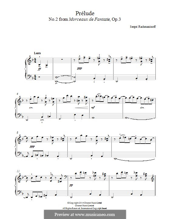 No.2 Прелюдия: Для фортепиано (легкий уровень) by Сергей Рахманинов
