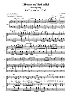 Libiamo ne'lieti calici (Brindisi): Для солистов, хора и фортепиано by Джузеппе Верди