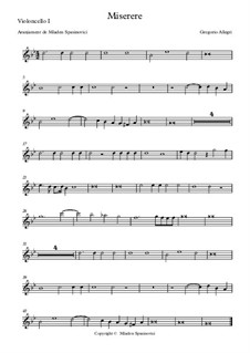 Miserere mei, Deus: For cello quintet by Грегорио Аллегри