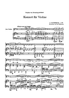 Концерт для скрипки с оркестром ре мажор, Op.61: Версия для скрипки и фортепиано by Людвиг ван Бетховен