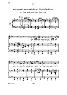 Пятнадцать романсов, Op.33: No.11 How Quickly Vanish Light and Radiance by Иоганнес Брамс