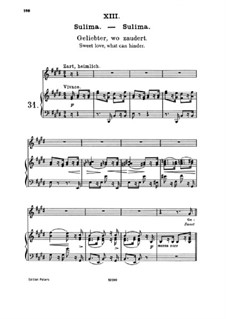 Пятнадцать романсов, Op.33: No.13 Sulima. Beloved, where do Your Wandering Feet Now Stray by Иоганнес Брамс