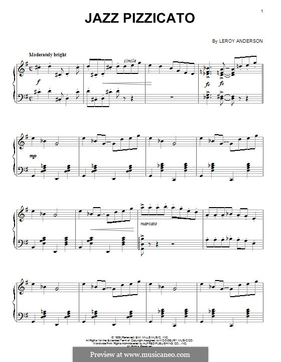 Jazz Pizzicato: Для фортепиано by Лерой Андерсон