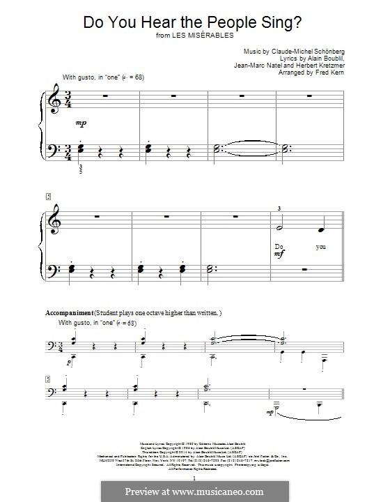 Do You Hear the People Sing: Для фортепиано by Claude-Michel Schönberg