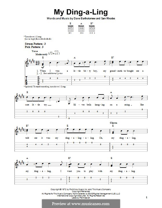 My Ding-a-Ling: Для гитары с табулатурой by Chuck Berry