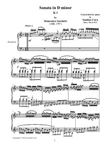 Соната No.366 ре минор, K.1 L.366 P.57: Для фортепиано by Доменико Скарлатти