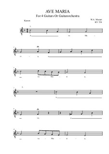 Аве Мария, KV 554: Для квартета гитар (фа мажор) by Вольфганг Амадей Моцарт