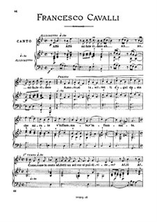 Ксеркс: Affè affè mi fate ridere, Medium Voice  in B Flat Major by Пьетро Франческо Кавалли