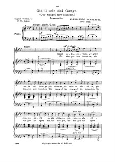 Gia' il sole dal Gange: Medium voice in A Flat Major by Алессандро Скарлатти