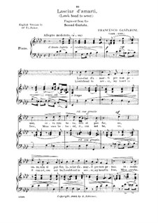 Lasciar d'amarti per non penar: Medium voice in F Minor by Франческо Гаспарини