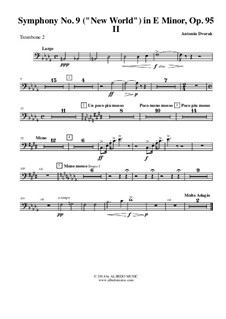 Часть II (Ларго): Trombone bass clef 2 (transposed part) by Антонин Дворжак