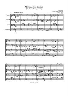 Morning has Broken: Advanced string quartet by Unknown (works before 1850)