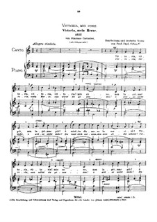 Vittoria, mio core: Medium voice in C Major by Джакомо Кариссими