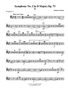 Часть I: Trombone Tenor Clef 2 (Transposed Part) by Иоганнес Брамс