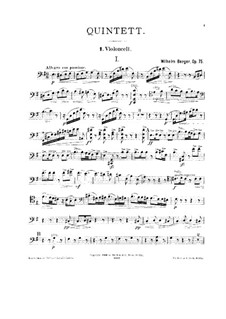 Квинтет ми минор для струнных, Op.75: Партия I виолончели by Вильгельм Бергер