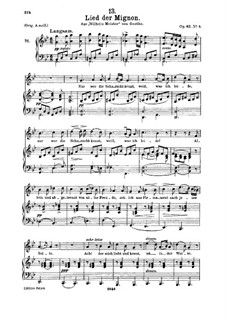 No.4 Песнь Миньоны: Для среднего голоса и фортепиано by Франц Шуберт