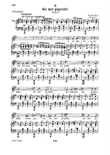 Sei mir gegrüsst (I Greet You), D.741 Op.20 No.1: Для среднего голоса и фортепиано by Франц Шуберт