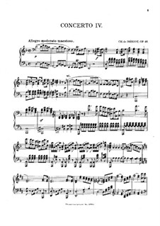 Концерт для скрипки с оркестром No.4, Op.46: Партитура by Шарль Берио