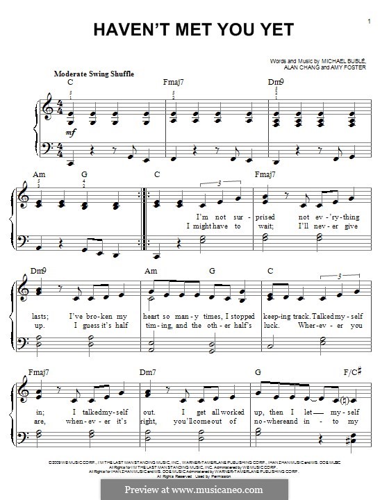 Haven t met you yet. Haven&#039;t met you yet ноты. everything michael bublé, alan chang, amy foster-gillies.