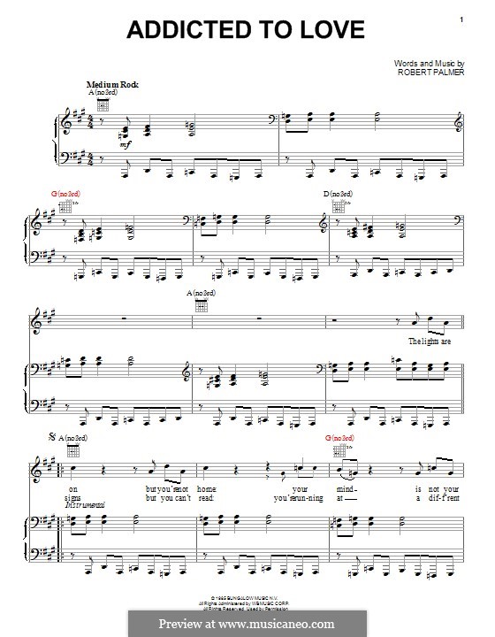 Addicted to Love: Для голоса и фортепиано (или гитары) by Robert Palmer