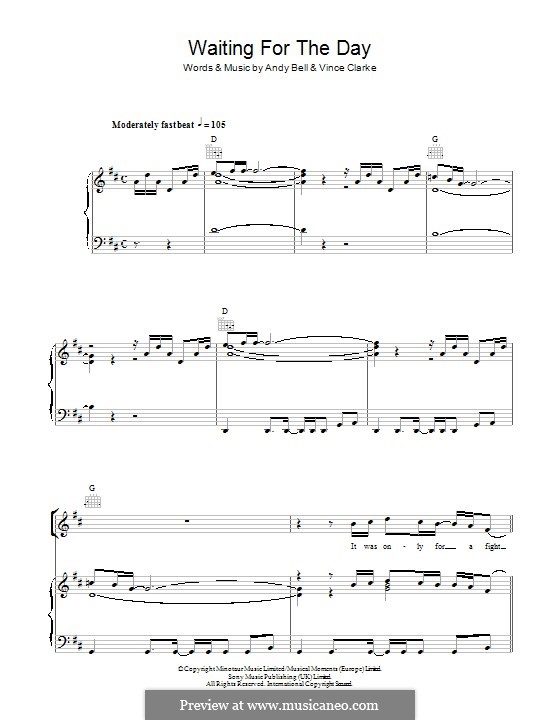 Waiting for the Day (Erasure): Для голоса и фортепиано (или гитары) by Andy Bell, Vince Clarke