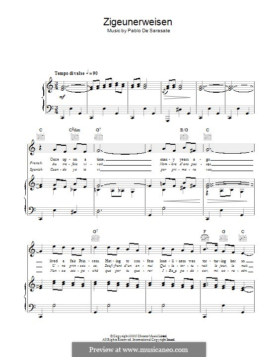 Цыганские напевы, Op.20: Для голоса и фортепиано (или гитары) by Пабло де Сарасате