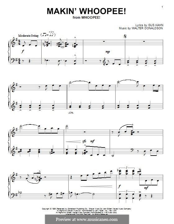 Makin' Whoopee!: Для фортепиано by Уолтер Дональдсон