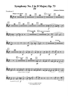 Часть IV: Trombone Tenor Clef 2 (Transposed Part) by Иоганнес Брамс
