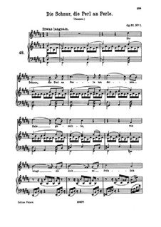 Восемь песен, Op.57: No.7 The String, Pearl by Pearl by Иоганнес Брамс