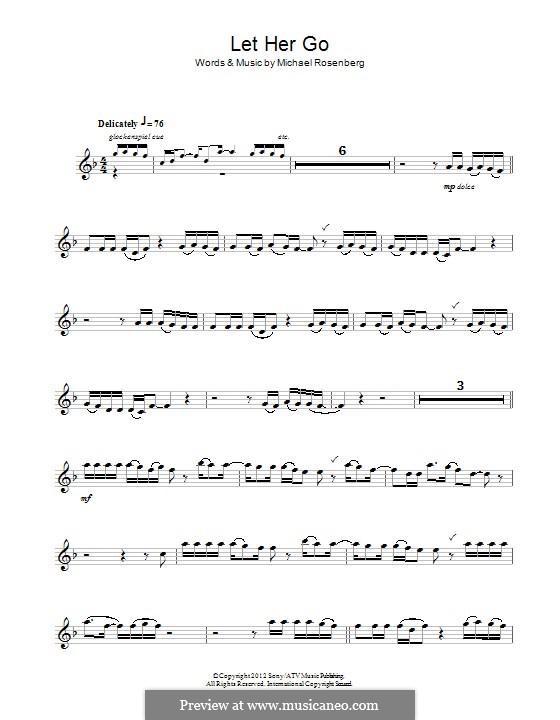Let Her Go (Passenger): Для альтового саксофона by Michael Rosenberg