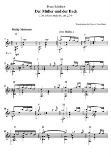 No.19 Мельник и ручей: Для гитары by Франц Шуберт
