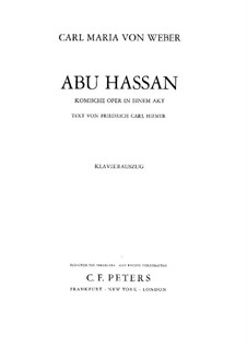 Абу Гасан, J.106: Клавир с вокальной партией by Карл Мария фон Вебер