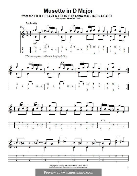 No.22 Мюзетт ре мажор, BWV Anh.126: Для укулеле by Иоганн Себастьян Бах