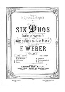 Шесть дуэтов для альта, Op.18: No.1-3 by Ф. Вебер