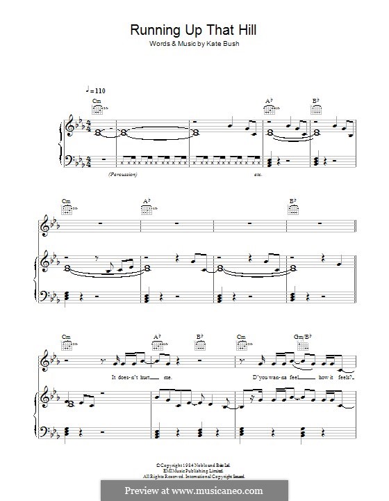 Running Up That Hill: Для голоса и фортепиано (или гитары) by Kate Bush
