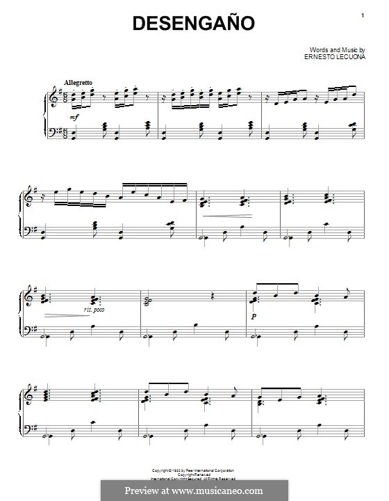 Desengano: Для голоса и фортепиано by Эрнесто Лекуона