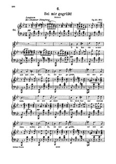 Sei mir gegrüsst (I Greet You), D.741 Op.20 No.1: Для высокого голоса и фортепиано by Франц Шуберт