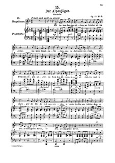 Альпийский охотник, D.524 Op.13 No.3: Для высокого голоса и фортепиано by Франц Шуберт