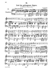 Lied des gefangenen Jägers (Song of the Imprisoned Huntsman), D.843 Op.52 No.7: Для высокого голоса и фортепиано by Франц Шуберт