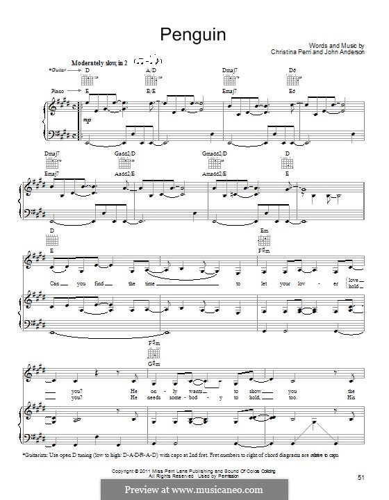 Penguin: Для голоса и фортепиано (или гитары) by Christina Perri, John Anderson