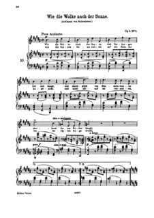 Six Songs, Op.6: No.5 Wie die Wolke nach der Sonne (Like the Cloud to the Sun) by Иоганнес Брамс