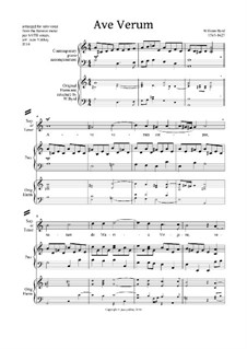Ave verum corpus: For voice and keyboard by Уильям Бёрд