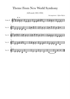 Часть II (Ларго): Theme, for strings and piano by Антонин Дворжак