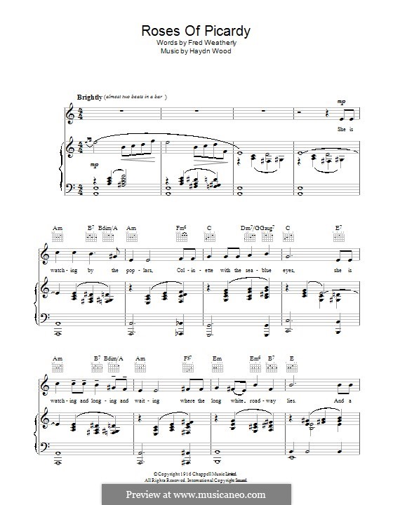 Roses of Picardy: Для голоса и фортепиано (или гитары) by Haydn Wood