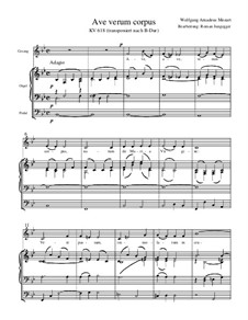 Ave verum corpus, K.618: For voice and organ, B Flat Major by Вольфганг Амадей Моцарт