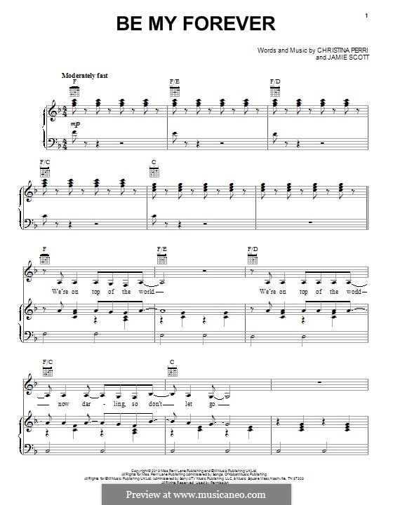 Be My Forever: Для голоса и фортепиано (или гитары) by Christina Perri, Jamie Scott