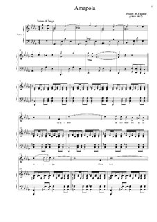 Amapola (Pretty Little Poppy): For tenor and piano by Joseph M. Lacalle